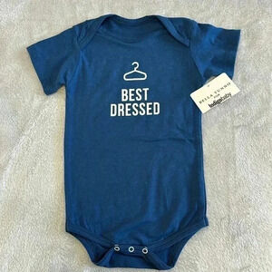 Bella Tunno - NWT - Blue short sleeve Onesie.  Size 6-12 months